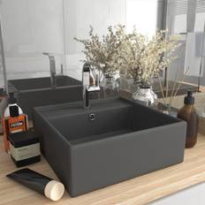 vidaXL luksus håndvask overløb 41x41 keramik firkantet
