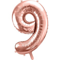 PartyDeco Foil Balloon Number 9 86cm Rose Gold