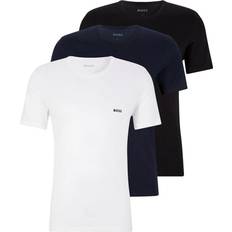 Hugo Boss Hvid Tøj Hugo Boss Logo Embroidered T-shirt 3-pack - Black/Blue/White