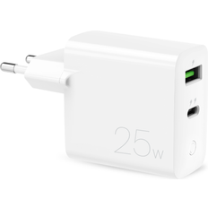 Puro Fast Wall Charger PD 1USB-A 1USB-C 25W, White