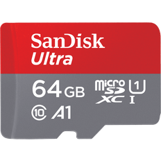 64 GB - Class 10 - microSDXC Hukommelseskort & USB Stik SanDisk Ultra microSDXC Class 10 UHS-I U1 A1 140MB/s 64GB +SD adapter