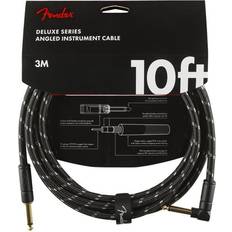 Fender Deluxe Series Instrument Cable 10 Foot Straight/Angle Black Tweed