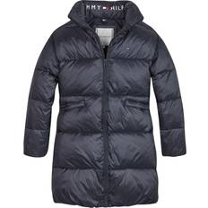 Tommy Hilfiger Dynejakke Long Shiny Puffer Desert Sky (152) Vinterjakke