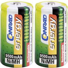 Conrad energy Endurance HR20 Genopladeligt D-batteri NiMH 9500 mAh 1.2 V 2 stk