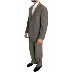 L - Uld Jakkesæt Fendi Brown Wool Regular Single Breasted Suit
