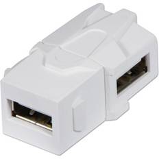 Lindy Stikdåse & Forgreningsstik Lindy 60491 cable interface/gender adapter USB 2.0 A White