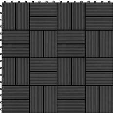 vidaXL 11 pcs Decking Tiles WPC 30x30 cm 1 sqm Black