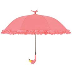vidaXL Esschert Design paraply med flæser Flamingo 98 cm lyserød TP203
