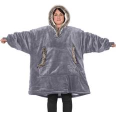 Oversized - Unisex Sweatere Snug Rug Eskimo Hoodie - Lilac Grey