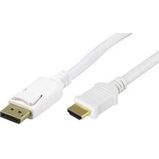 HDMI-kabler - Rund Deltaco HDMI - DisplayPort 1m