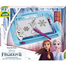 Lena Tøjdyr Lena 65692 Magisk tecknare Disney Frozen II, magnettavla ca 22 x 19 cm, tavla med handtag, reglage och fäst penna, målningstavla för barn från 3 år, trollstavla för att alltid måla igen, isblå