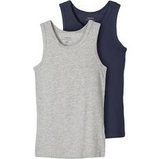 Grå Toppe Name It Tank Top 2-pack - Grey Melange (13208843)