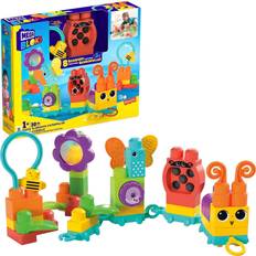Mega Construx BLOKS Sensory Toys for Toddlers, Move 'n Groove Caterpillar with Building Blocks and Pull String for Movement for Ages 1-3