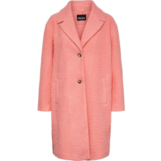 Knapper - M - Pink Overtøj Pieces Pcnikla Coat