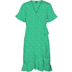34 - Grøn - Prikkede Tøj Vero Moda Henna Short Dress - Green/Bright Green