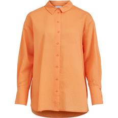Vila Orange Skjorter Vila High-Low Sewed Shirt