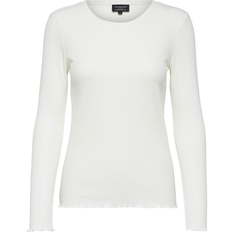 Elastan/Lycra/Spandex - Slim T-shirts Selected Ribbed Long Sleeved Top
