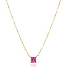 Sif Jakobs Rosa Smykker Sif Jakobs Ellera Quadrato Necklace - Gold/Pink
