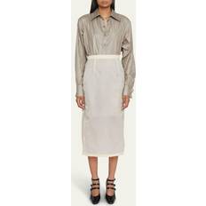 Gul - M Nederdele Maison Margiela Off-White Semi-Sheer Midi Skirt Butter IT