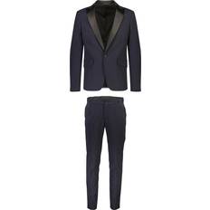54 - Blå - Polyester Jakkesæt Lindbergh Sustainable Stretch Tuxedo Suit