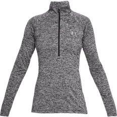 Under Armour Dame - Grå T-shirts Under Armour Tech Twist with ½-Zip T-shirt - Black/Metallic Silver