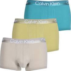 Calvin Klein Beige Undertøj Calvin Klein Modern StructureTrunks 3-pack - Deep Lake/Pistache/Winter Linen