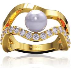 Sif Jakobs Perler Ringe Sif Jakobs Ponza Ring - Gold/Pearl/Zircons
