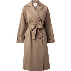 Object Bomuld Frakker Object Double-breasted Trenchcoat - Fossil