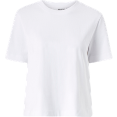 Selected Off-Shoulder Tøj Selected Boxy T-shirt - Bright White