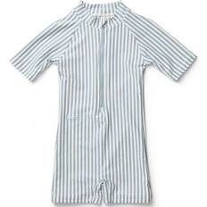 Liewood Max Seersucker UV Sun Suit - Stripe Sea Blue/White