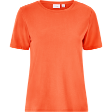 Vila Orange T-shirts & Toppe Vila Kortærmet Rundhalset Top