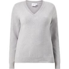Vila 54 Overdele Vila Curve Cosy Knit Sweater - Light Gray Melange