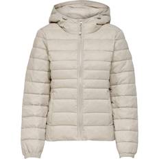 Only Nylon Overtøj Only Short Quilted Jacket - Gray/Pumice Stone