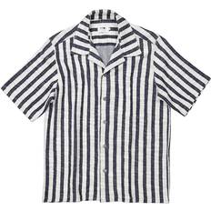 Blå - Herre - Viskose Skjorter NN07 Julio 3515 Open-Collar Shirt - Navy Stripe #724