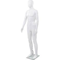 vidaXL Full Body Male Mannequin with Glass Base Glossy White 185 cm