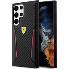 Ferrari Aluminium Mobiltilbehør Ferrari Samsung Galaxy S23 Ultra Cover Carbon & Stripe Sort