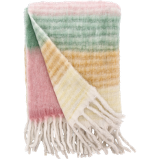 Villa Collection plaid Styles Tæppe Grøn, Brun, Gul, Pink (170x130cm)