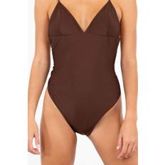 Neo Noir Skin Shell Swimsuit - Brown