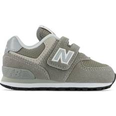 New Balance 34½ Sneakers New Balance Kid's 574 Core Hook & Loop - Grey with White