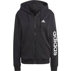 Adidas Dame Overdele adidas Essentials Linear Full-Zip French Terry Hoodie - Black