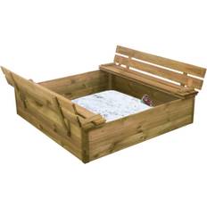 Sandkasser Badebassiner Nordic Play Sandbox with Benches & Cover 120x120cm