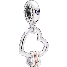 Pandora Heart Highlight Charm Pendant - Silver/Rose Gold/Purple/Transparent