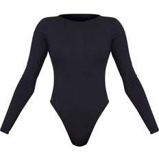 PrettyLittleThing Shapewear & Undertøj PrettyLittleThing Basic Cotton Blend Crew Neck Bodysuit - Black