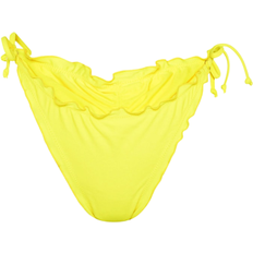 18 - Dame - Gul Bikinier PrettyLittleThing Frill Edge Ruched Back Bikini Bottoms - Yellow