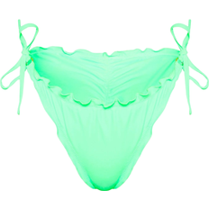 12 - 38 - Grøn Bikinitrusser PrettyLittleThing Frill Edge Ruched Back Bikini Bottoms - Green