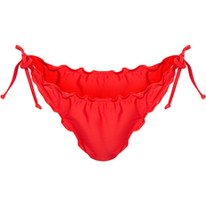 4 - Polyamid Bikinitrusser PrettyLittleThing Frill Edge Ruched Back Bikini Bottoms - Red