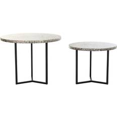 Dkd Home Decor Set of 2 pearl Iron Nesting Table