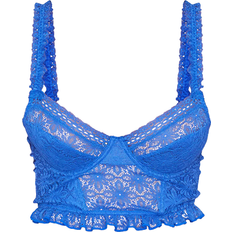 Blonder - Dame Korsetter PrettyLittleThing Lace Hook And Eye Detail Crop Corset - Bright Blue