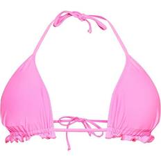 PrettyLittleThing Pink Bikinier PrettyLittleThing Frill Edge Padded Bikini Top - Hot Pink