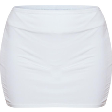 Lav talje - Polyester Nederdele PrettyLittleThing Low Rise Slinky Micro Mini Skirt - White